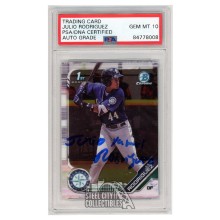Julio Rodriguez 2019 Bowman Chrome 1st Autograph Card #BCP-33 Full Name PSA/DNA 10
