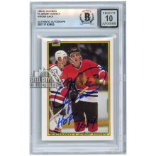 Jeremy Roenick 1990-91 Bowman Wrong Back "HOF 2024" Rookie Autograph #1 BAS 10