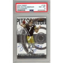 Ben Roethlisberger 2004 Topps Finest Rookie Autograph Card #108 379/399 PSA 8