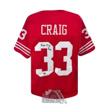 Roger Craig Autographed San Francisco Custom Red Football Jersey - BAS