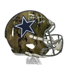 Roger Staubach HOF 85 Autographed Dallas Camo Replica Full Size Helmet - BAS