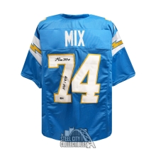 Ron Mix HOF 1979 Autographed San Diego Custom Light Blue Football Jersey - BAS