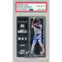Ronald Acuna Jr 2018 Panini Contenders Optic Season Ticket Auto RC #4 - PSA/DNA 10