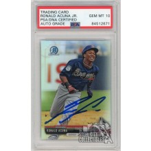 Ronald Acuna Jr 2017 Bowman Chrome Refractor Auto #BDC-39 - PSA/DNA 10