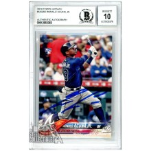Ronald Acuna Jr Autograph 2018 Topps Update Rookie Card #US250 BAS 10