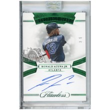 Ronald Acuna Jr 2020 Panini Flawless Memorable Marks Emerald Autograph Card #MM-RA 3/5