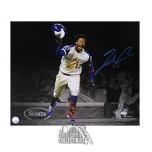 Ronald Acuna Jr Autographed 16x20 Baseball Photo - JSA (Black Background Rounding Bases)
