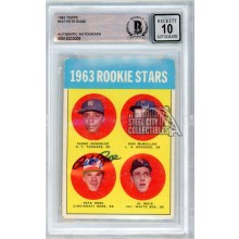 Pete Rose 1963 Topps Autograph Rookie Card #537 BAS 10