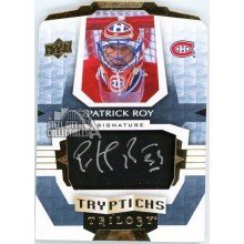 Patrick Roy 2016-17 Upper Deck Trilogy Tryptichs Autograph Card #T-MTL3 6/20