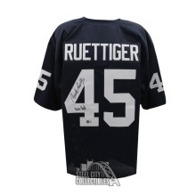 Rudy Ruettiger Never Quit Autographed Notre Dame Custom Navy Football Jersey - BAS