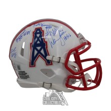 Houston Oilers Run N Shoot Autographed Mini Football Helmet - BAS (Blue Ink)