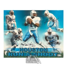 Houston Autographed Run & Shoot 16x20 Football Photo - BAS (Light Blue Background)