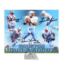 Houston Autographed Run & Shoot 8x10 Football Photo - BAS (Light Blue Background)