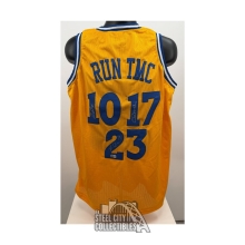 RUN TMC Hardaway, Richmond, Mullin Autographed Golden State Custom Yellow Basketball Jersey - BAS (Letter Upside Down)