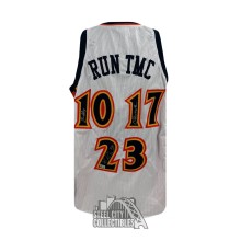 RUN TMC Hardaway, Richmond, Mullin Autographed Golden State Custom White and Orange Basketball Jersey - BAS