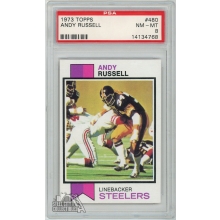 Andy Russell 1973 Topps Football Card #480 PSA 8 NM-MT