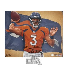 Russell Wilson Lets Ride! Autographed Denver 16x20 Football Photo /3 - Fanatics (Artwork)