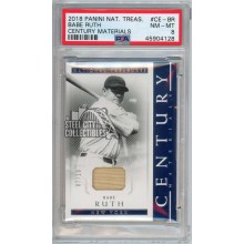 Babe Ruth 2018 Panini National Treasures Century Materials Bat Card #CE-BR 7/10 PSA 8