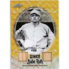Babe Ruth 2019 Leaf Metal Gold Wave Dual Game-Used Bat Relic Card #DB-25 1/1