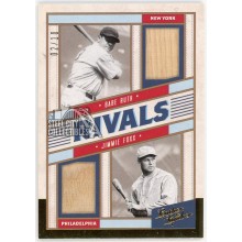 Babe Ruth Jimmie Foxx 2019 Panini Leather & Lumber Rivals Dual Bat Card #RM-BJ 2/10