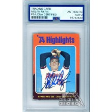 Nolan Ryan 1975 Topps '74 Highlights Autograph Card #5 PSA/DNA Authentic