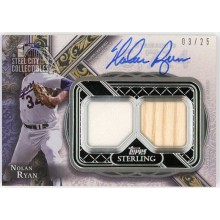 Nolan Ryan 2022 Topps Sterling Strikes Dual Relic Autograph Card #STAR-NR 3/25