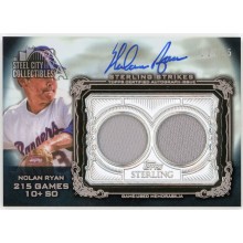 Nolan Ryan 2020 Topps Sterling Strikes Dual Jersey Autograph Card #STAR-NRY 12/15
