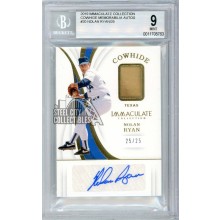 Nolan Ryan 2019 Panini Immaculate Cowhide Glove Autograph Card #C-NR 25/25 BGS 9