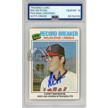 Nolan Ryan 1977 Topps Record Breaker Autograph Card #234 PSA/DNA 10