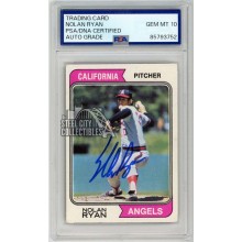 Nolan Ryan 1974 Topps Autograph Card #20 PSA/DNA 10