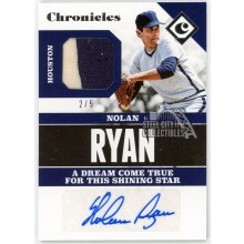 Nolan Ryan 2017 Panini Chronicles Patch Autograph Card #CSS-NR 2/5