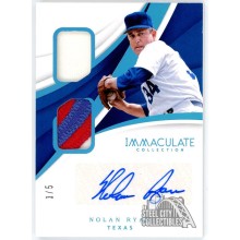 Nolan Ryan 2018 Panini Immaculate Dual Patch Autograph Card #DMA-NR 3/5