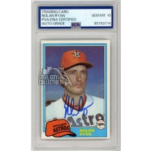 Nolan Ryan 1981 Topps Autograph Card #240 PSA/DNA 10