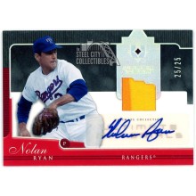 Nolan Ryan 2005 Upper Deck Ultimate Materials Patch Autograph Card #UG-NR 25/25