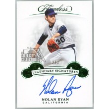 Nolan Ryan 2019 Flawless Legendary Emerald Autograph Card #LS-NR4 /3 (Edge Indent)