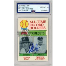 Nolan Ryan 1979 Topps All-Time Record Holders Autograph Card #417 PSA/DNA 10