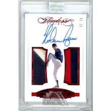 Nolan Ryan 2017 Panini Flawless Greats Ruby Dual Patch Autograph Card 01/10