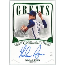Nolan Ryan 2020 Panini Flawless Greats Emerald Autograph Card #GA-NR 2/3