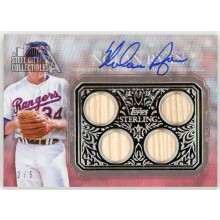 Nolan Ryan 2021 Topps Sterling Strikes Red Quad Bat Autograph Card #STAR-NRY 2/5