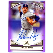 Nolan Ryan 2022 Topps Definitive Defining Images Purple Auto Card #DIA-NR 2/5