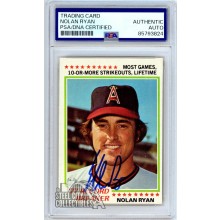 Nolan Ryan 1978 Topps '77 Record Breaker Autograph Card #6 PSA/DNA Authentic