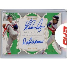 Nolan Ryan Rod Carew 2020 Topps Definitive Green Dual Autograph Card #DAC-NR 10/10