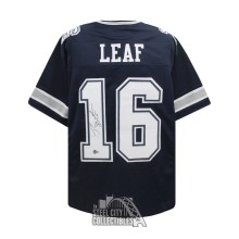 Ryan Leaf Autographed Dallas Custom Navy Football Jersey - BAS