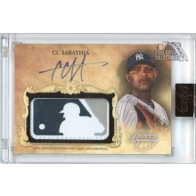 CC Sabathia 2021 Topps Dynasty Game-Used MLB Logo Patch Autograph Card #AMLP-CS 1/1