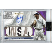 CC Sabathia 2022 Topps Luminaries Masters of the Mound Purple Patch Autograph Card #MOMAR-CS 2/3