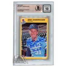 Bret Saberhagen 1985 Fleer Autograph "85 WS MVP" Rookie Card #212 BAS 10