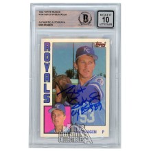 Bret Saberhagen 1984 Topps Traded Autograph "CY 85 & 89" RC Card #104T BAS 10