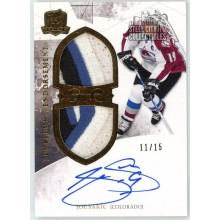 Joe Sakic 2010-11 Upper Deck The Cup Emblems of Endorsement Patch Autograph Card #EE-JS 11/15