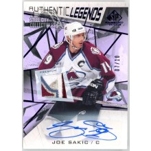 Joe Sakic 2021-22 Upper Deck SP Game Used Purple Patch Autograph Card #107 07/10