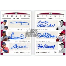 Sale Severino Kluber Marichal Gibson Bunning 2019 Panini National Treasures Decades 6 Autograph Booklet Card #DEC-7 4/5